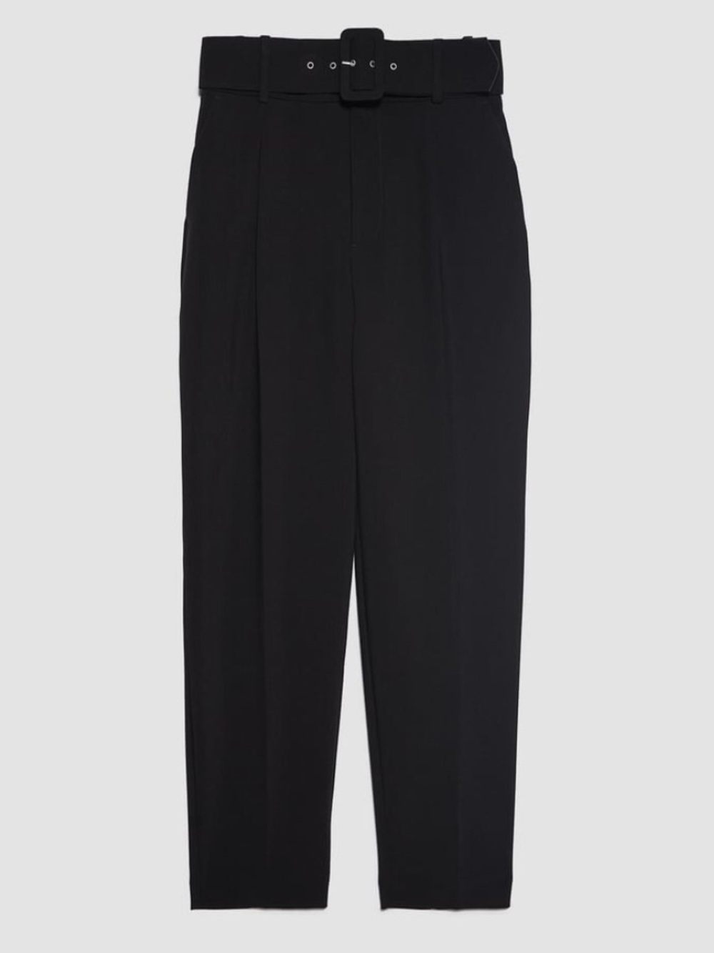 Zara Black High-Waist Tailored Trousers with Belted Waist. Size Small. Tapered. - Picture 4 of 8